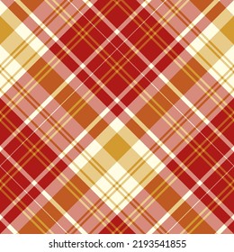 Seamless pattern in simple red and yellow colors for plaid, fabric, textile, clothes, tablecloth and other things. Vector image. 2
