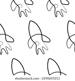 seamless pattern with simple rocket icons in line art style drawn with original outline, for logos and various designs