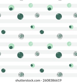 Seamless pattern with simple round shapes. Abstract background. Green color