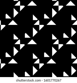 Seamless pattern. Simple shapes backdrop. Mosaics background. Ethnic wallpaper. Triangles, figures ornament. Geometric motif. Digital paper, web design, textile print, abstract. Vector artwork.