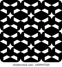 Seamless pattern. Simple shapes background. Stars, figures ornament. Ethnic wallpaper. Geometrical backdrop. Digital paper, web designing, textile print, abstract. Vector artwork.
