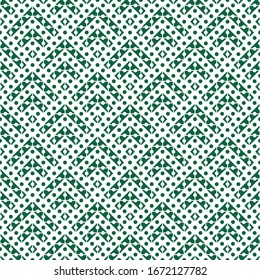 Seamless pattern. Simple shapes, circles backdrop. Figures, rounds mosaic. Stylized chevrons, rhombuses, dots ornament. Folk wallpaper. Forms background. Tribal motif. Digital paper. Vector artwork.