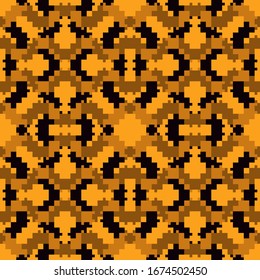 Seamless pattern. Simple shapes ornament. Figures, squares, crosses. Ethnic background. Tribal wallpaper. Tribe motif. Ancient backdrop. Digital paper, web design, textile print, abstract. Vector