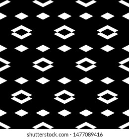 Seamless pattern. Simple shapes wallpaper. Polygons background. Digital paper, web designing, textile print. Rhombuses, figures ornament. Geometrical backdrop. Vector.