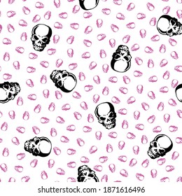 Seamless pattern of simple skull,