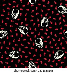 Seamless pattern of simple skull,
