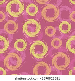 seamless pattern simple spiral seamless pattern simple spiral colorful pink doodle