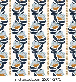 Seamless pattern of simple spring floral. It's a pattern that looks feminine. Pattern for fabric and wrapping paper, Pattern for design wallpaper and fashion prints.