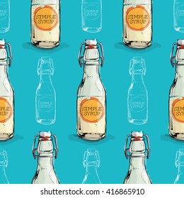 Seamless pattern with simple syrup.