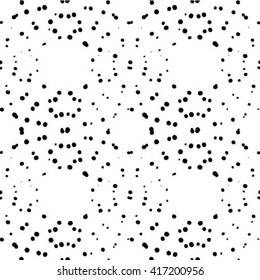 Seamless pattern. Simple texture with the repeating geometrical shapes, dots. Monochrome. Backdrop. Web. Vector element of graphic design