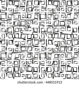 Seamless pattern. Simple texture with the repeating geometrical shapes. Monochrome. Backdrop. Web. Vector element of graphic design