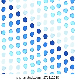 Seamless pattern with simple watercolor dots of different shades/ Abstract background/ Hand drawn design element/ Vector illustration