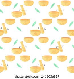 Seamless pattern of singing bowls.  For your fabric or design 
 