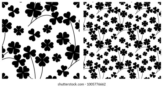 Seamless pattern in single layer of clover leaves.