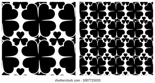 Seamless pattern in single layer of clover leaves.