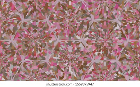Seamless pattern. Six-sided snowflakes. Paints of ice and winter. red shades.