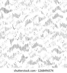 Seamless pattern of skate track on ice rink from figure skating. Monochrome black, grey and white scratched wavy background. Winter frosty print. Wallpaper from hand drawn traced contour line drawing