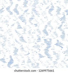 Seamless pattern of skate track on ice rink from figure skating. Monochrome blue and white scratched wavy background. Winter frosty print. Wallpaper from hand drawn traced contour line drawing