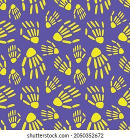  seamless pattern of Skeleton hand. Halloween pattern. Vector illustration 