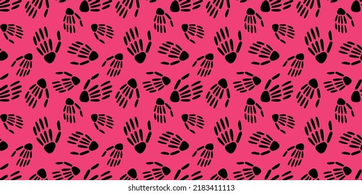  seamless pattern of Skeleton hands. bones pattern. Design for Halloween and day of the Dead. Vector illustration