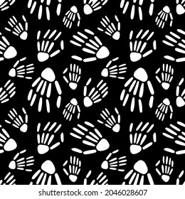 seamless pattern of Skeleton hands. Halloween pattern. Vector illustration 
