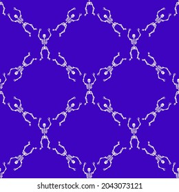 Seamless pattern with skeletons on a purple background . Halloween pattern .Vector illustration 