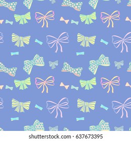 Seamless pattern with skerchy bows