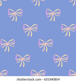 Seamless pattern with skerchy bows