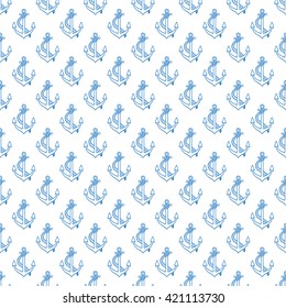 seamless pattern with sketch anchors. hand-drawn illustration