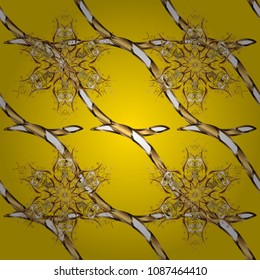Seamless pattern Sketch cute background. Doodles yellow, brown and beige on colors. Nice pattern for wrapping paper vector.