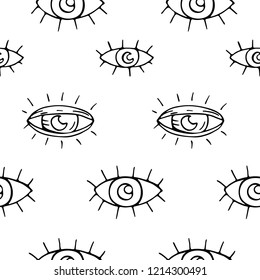 seamless pattern with sketch eyes