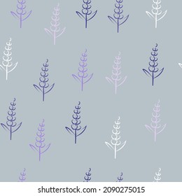 nahtloser Musterskizze-Lavendel in pastellfarbenen Lila-Farben. Lavendel-Vorlagen für Textilien, Gewebe, Packpapier, Tapeten
