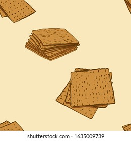 Seamless pattern of sketched Matzo bread. Useable for wallpaper or any sized decoration. Handdrawn Vector Illustration
