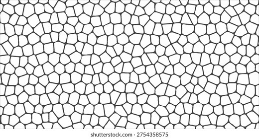 Seamless pattern skin snake, crocodile, lizard, alligator, reptile. Reptilian scales. Monochrome black spots. Vector isolated on white. Serpentine texture. Fashion print.