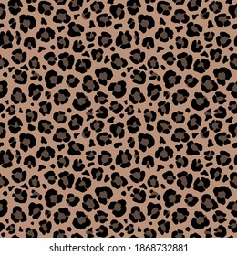  Seamless pattern of the skin of wild animals, on a flesh-colored background. Vector illustration of a leopard.