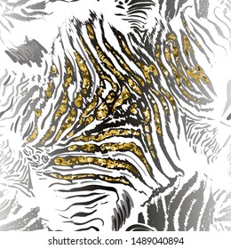 Seamless pattern - skin of a zebra, tiger.