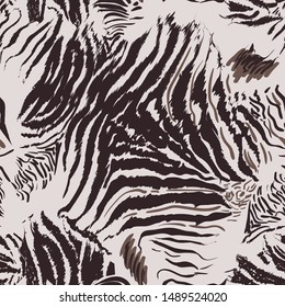Seamless pattern - skin of a zebra, tiger.