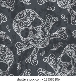 Seamless Pattern With Skull