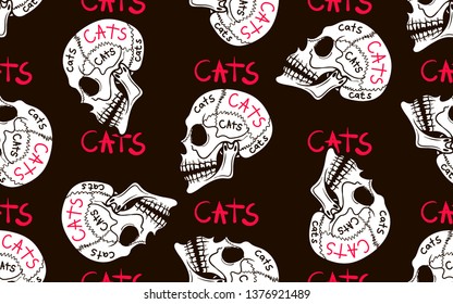 seamless pattern with skull