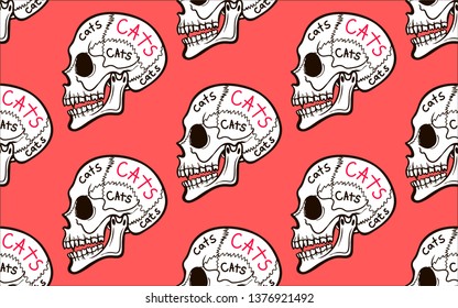 seamless pattern with skull