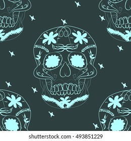 seamless pattern with skull