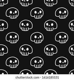 seamless pattern, skull art background design for fabric scarf and decor