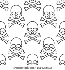 seamless pattern with skull  and crossbones