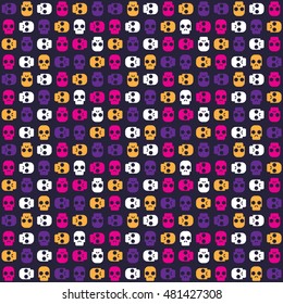 seamless pattern with skull Halloween Background 