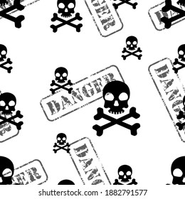 seamless pattern with skull icon