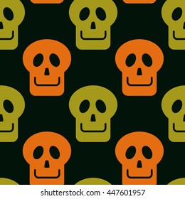 Seamless pattern with skull. Original vector background for greeting cards, invitations, prints.