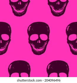 Seamless pattern skull. Vector illustration.