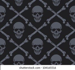 Seamless Pattern With Skulls