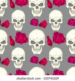 seamless pattern with skulls