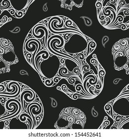 seamless pattern with skulls